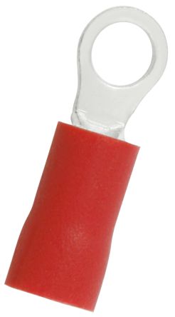 RS PRO Insulated Ring Terminal, 3.7mm Stud Size, 0.5mm² to 1.5mm² Wire Size, Red