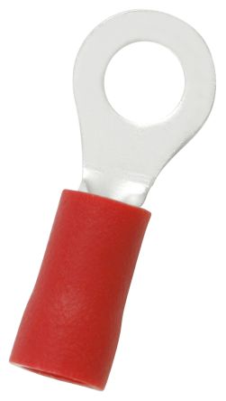 RS PRO Insulated Ring Terminal, 4.3mm Stud Size, 0.5mm² to 1.5mm² Wire Size, Red, 20.8mm Length