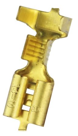 RS PRO Uninsulated Female Spade Connector, Receptacle, 6.35 x 0.8mm Tab Size, 14 to 10 AWG