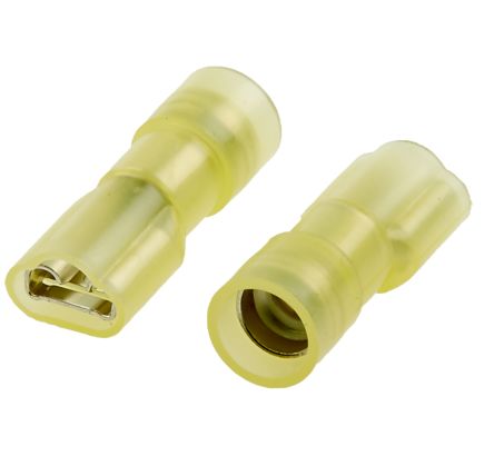 RS PRO Yellow Insulated Female Spade Connector, Receptacle, 6.35 x 0.8mm Tab Size, 4mm² to 6mm² (267-4186)
