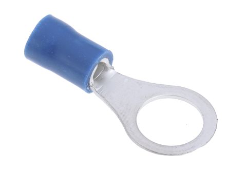 RS PRO Insulated Ring Terminal, M8 Stud Size, 1.5mm² to 2.5mm² Wire Size, Blue, 26.7mm Length