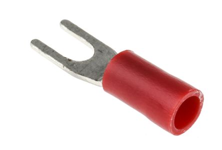 RS PRO Insulated Crimp Spade Connector, 0.5mm² to 1.5mm², 22AWG to 16AWG, M3 Stud Size Vinyl, Red (208-2515)