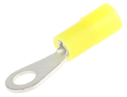 RS PRO Insulated Ring Terminal, M2.5 Stud Size, 0.2mm² to 0.5mm² Wire Size, Yellow