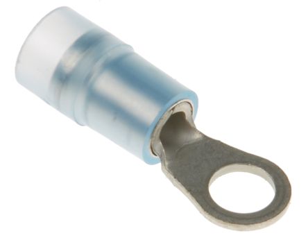 RS PRO Insulated Ring Terminal, M4 (#8) Stud Size, 1.5mm² to 2.5mm² Wire Size, Blue