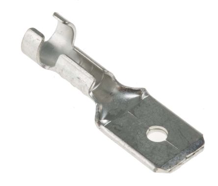 RS PRO Uninsulated Male Spade Connector, Tab, 6.35 x 0.8mm Tab Size, 0.5mm² to 1mm²