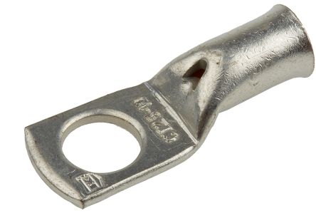 RS PRO Uninsulated Tubular Ring Terminal, M10 Stud Size to 25mm² Wire Size 