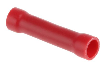 RS PRO Butt Splice Connector, Red, Insulated, Tin 22 to 16 AWG
