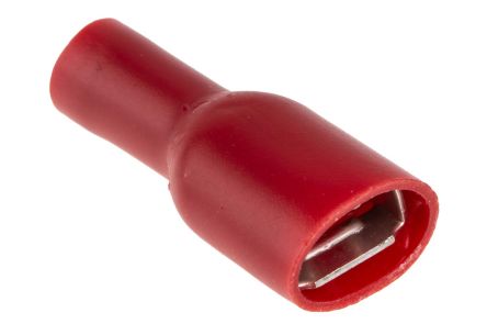 RS PRO Red Insulated Female Spade Connector, Receptacle, 6.3 x 0.8mm Tab Size, 0.5mm² to 1.5mm² (534-351)