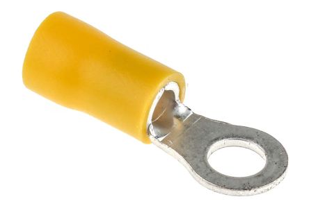 RS PRO Insulated Ring Terminal, M5 Stud Size, 2.5mm² to 6mm² Wire Size, Yellow