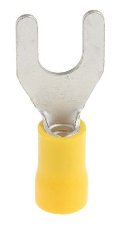 RS PRO Insulated Crimp Spade Connector, 2.5mm² to 6mm², 12AWG to 10AWG, M6 Stud Size Vinyl, Yellow