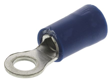 RS PRO Insulated Crimp Ring Terminal, M3.5 Stud Size, 1.5mm² to 2.5mm² Wire Size, Blue