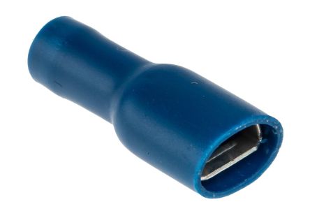 RS PRO Blue Insulated Female Spade Connector, Receptacle, 6.3 x 0.8mm Tab Size, 1.5mm² to 2.5mm² (534-705)