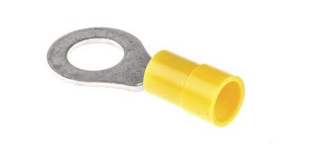 RS PRO Insulated Ring Terminal, M8 Stud Size, 4mm² to 6mm² Wire Size, Yellow