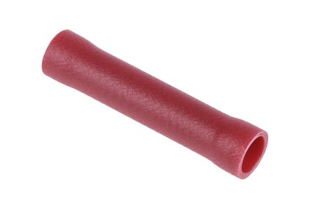 RS PRO Butt Wire Splice Connector, Red, Insulated, Tin 22 to 16 AWG