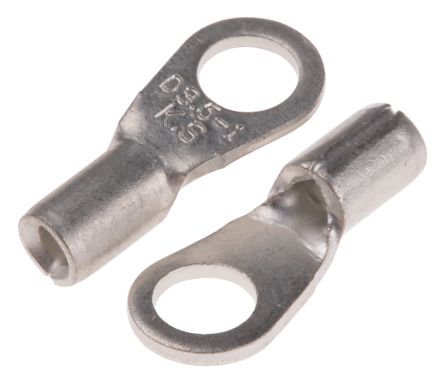 RS PRO Uninsulated Ring Terminal, #6 Stud Size, 0.5mm² to 1.5mm² Wire Size