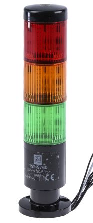 RS PRO Signal Tower, 24 V, 3 Light Elements