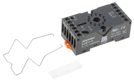 RS PRO Relay Socket for use with RS PRO RUB Relays 11 Pin, DIN Rail, 300V