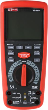 RS PRO RS-9985, Insulation Tester, 1000V, 4GΩ, CAT III 1000V