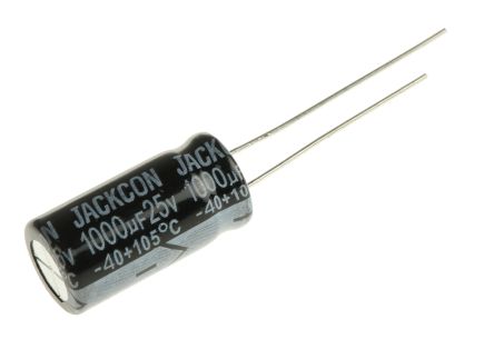 RS PRO 1000μF Electrolytic Capacitor 25V DC, Through Hole, 20mm Height
