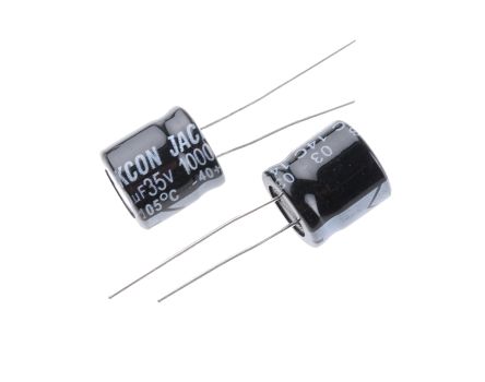 RS PRO 1000μF Electrolytic Capacitor 35V DC, Through Hole, 14mm Height