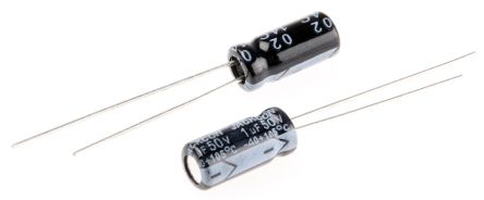 RS PRO 1μF Electrolytic Capacitor 50V DC, Through Hole