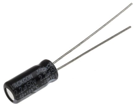 RS PRO 2.2μF Electrolytic Capacitor 50V DC, Through Hole