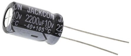 RS PRO 2200μF Electrolytic Capacitor 10V DC, Through Hole, 17mm Height