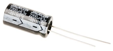 RS PRO 2200μF Electrolytic Capacitor 6.3V DC, Through Hole