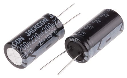 RS PRO 220μF Electrolytic Capacitor 200V DC, Through Hole