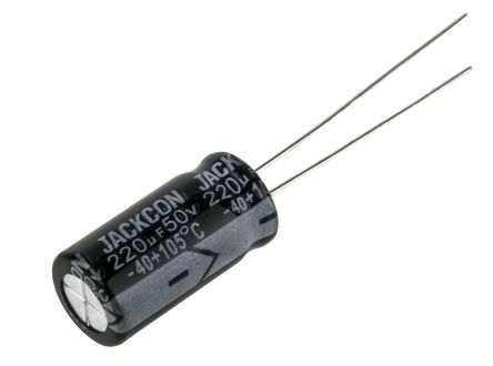 RS PRO 220μF Electrolytic Capacitor 50V DC, Through Hole, 8mm Diameter