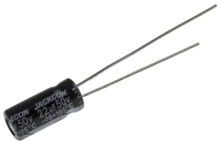 RS PRO 22μF Electrolytic Capacitor 50V DC, Through Hole