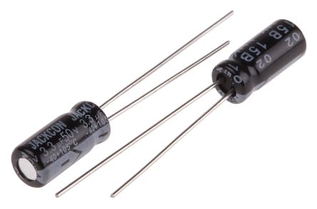 RS PRO 3.3μF Electrolytic Capacitor 50V DC, Through Hole