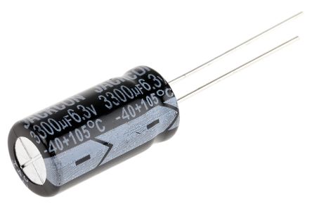 RS PRO 3300μF Electrolytic Capacitor 6.3V DC, Through Hole