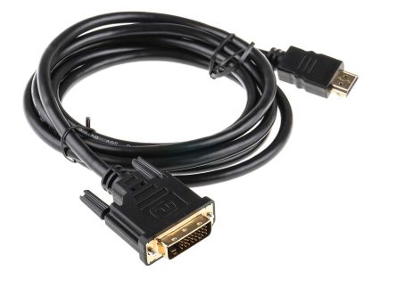 RS PRO 4K Male HDMI to Male DVI-D Cable, 2m