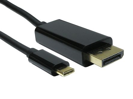 RS PRO Male DisplayPort to Male USB C Display Port Cable, 4K, 2m