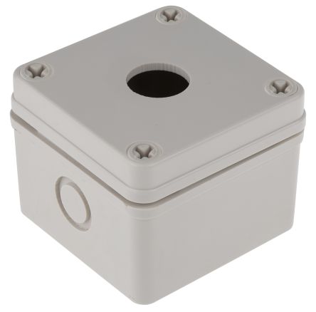 RS PRO Grey Plastic Push Button Enclosure - 1 Hole 22mm Diameter