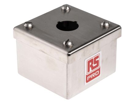 RS PRO Stainless Steel Push Button Enclosure - 1 Hole 22mm Diameter