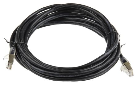 RS PRO Cat5e Ethernet Cable, RJ45 to RJ45, F/UTP Shield, Black PVC Sheath, 5m 