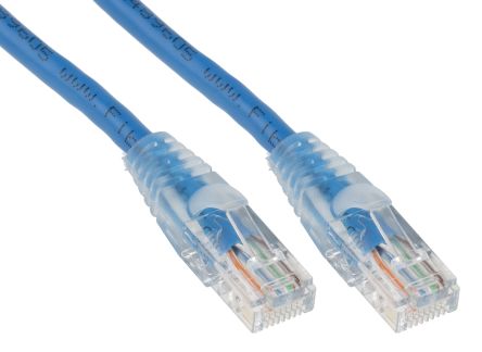 RS PRO Cat5e Ethernet Cable, RJ45 to RJ45, U/UTP Shield, Blue PVC Sheath, 3m