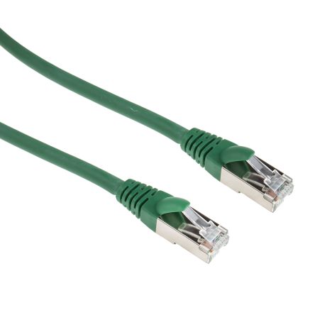 RS PRO Cat6 Ethernet Cable, RJ45 to RJ45, F/UTP Shield, Green LSZH Sheath, 3m
