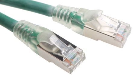 RS PRO Cat6 Ethernet Cable, RJ45 to RJ45, F/UTP Shield, Green LSZH Sheath, 5m