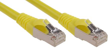 RS PRO Cat6 Ethernet Cable, RJ45 to RJ45, F/UTP Shield, Yellow LSZH Sheath, 10m