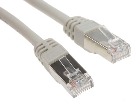 RS PRO Cat6 Ethernet Cable, RJ45 to RJ45, FTP Shield, Grey LSZH Sheath, 15m
