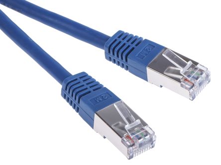 RS PRO Cat6 Ethernet Cable, RJ45 to RJ45, S/FTP Shield, Blue PVC Sheath, 2m
