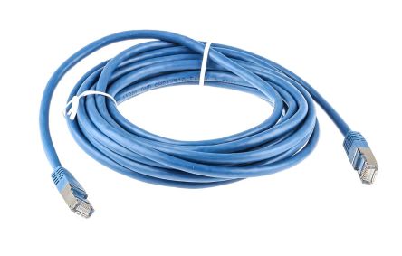RS PRO Cat6 Ethernet Cable, RJ45 to RJ45, S/FTP Shield, Blue PVC Sheath, 5m