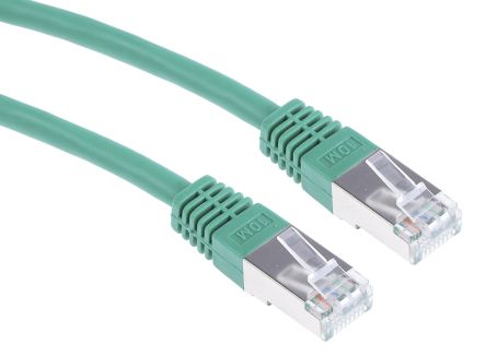RS PRO Cat6 Ethernet Cable, RJ45 to RJ45, S/FTP Shield, Green PVC Sheath, 10m