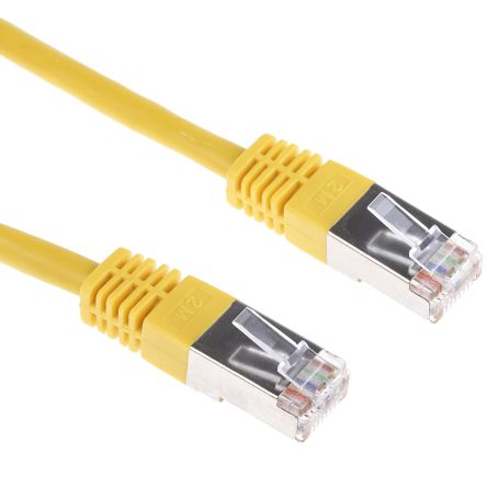 RS PRO Cat6 Ethernet Cable, RJ45 to RJ45, S/FTP Shield, Yellow PVC Sheath, 500mm