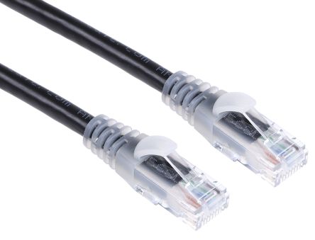 RS PRO Cat6 Ethernet Cable, RJ45 to RJ45, U/UTP Shield, Black PVC Sheath, 10m