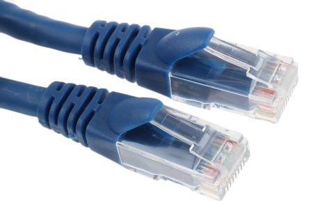 RS PRO Cat6 Ethernet Cable, RJ45 to RJ45, U/UTP Shield, Blue LSZH Sheath, 10m