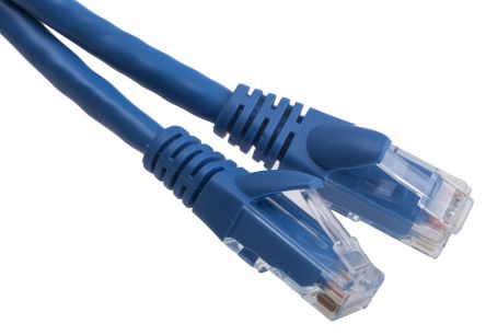 RS PRO Cat6 Ethernet Cable, RJ45 to RJ45, U/UTP Shield, Blue PVC Sheath, 500mm